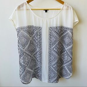 Ann Taylor Blue & White Blouse